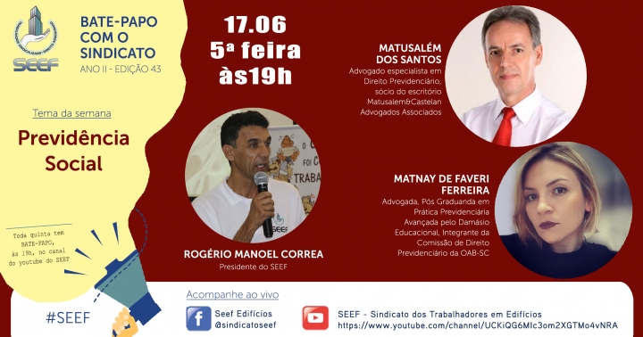 PREVIDÊNCIA SOCIAL no BATE-PAPO desta quinta