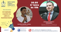 UM TRABALHADOR OCUPANDO UMA CADEIRA NA ASSEMBLEIA ESTADUAL