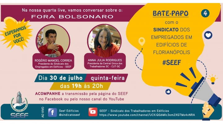 BATE-PAPO com o SINDICATO traz Anna Julia para falar sobre FORA BOLSONARO