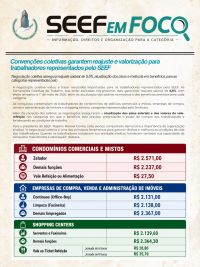 SEEF em Foco de julho destaca reajuste de 5,5%, alerta sobre pejotização e debate igualdade salarial