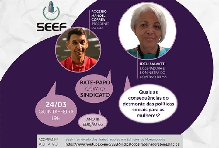 BATE-PAPO DIA 24/03: AS MULHERES E O DESMONTE DAS POLÍTICAS SOCIAIS