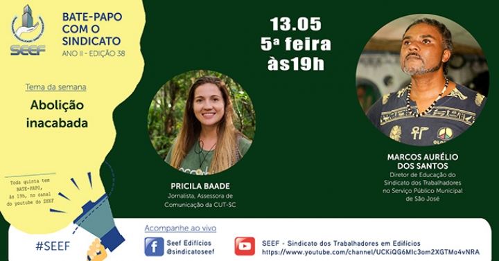 NO DIA 13 DE MAIO VAMOS FALAR SOBRE A ABOLIÇÃO INACABADA NO BRASIL