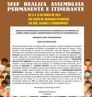 ASSEMBLEIA GERAL EXTRAORDINÁRIA APROVARÁ PAUTA DE REIVINDICAÇÕES PARA A NEGOCIAÇÃO COLETIVA
