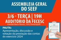 SEEF convoca categoria para Assembleia Geral Ordinária no dia 3 de junho